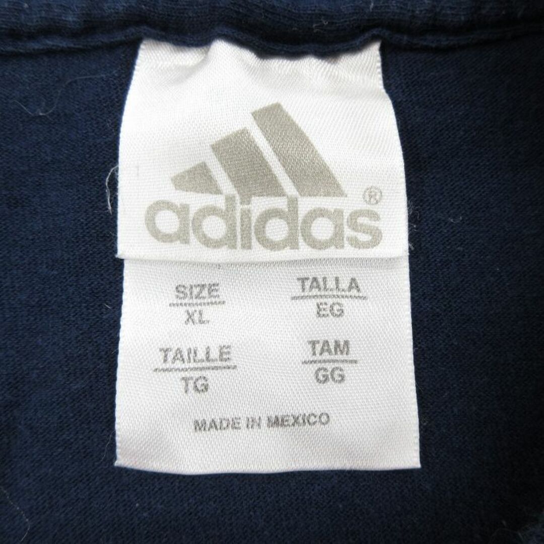 adidas(アディダス)のXL★古着 アディダス adidas 長袖 ビンテージ Tシャツ メンズ 00年代 00s サッカー 大きいサイズ コットン クルーネック 紺 ネイビー 23apr26 中古 メンズのトップス(Tシャツ/カットソー(半袖/袖なし))の商品写真