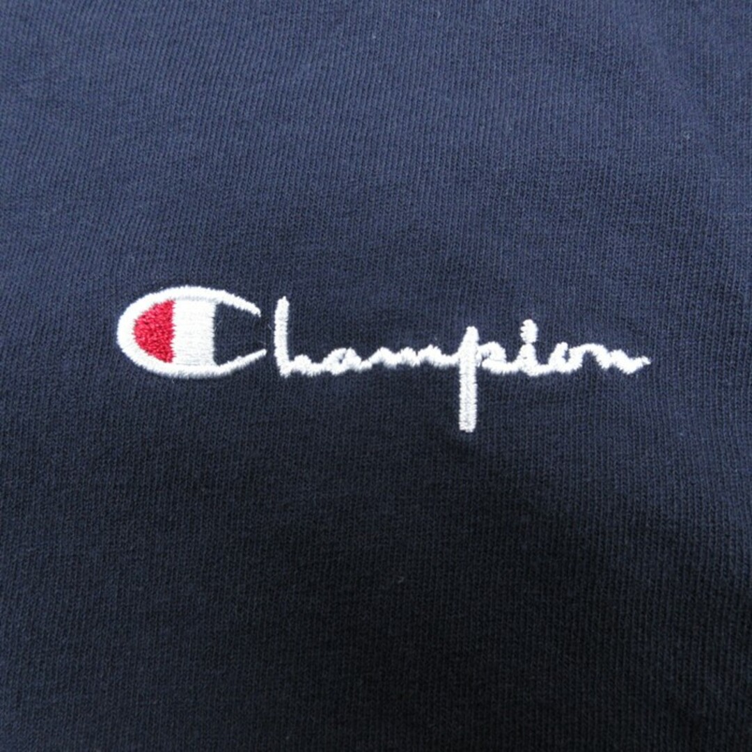 Champion(チャンピオン)のL★古着 チャンピオン Champion 半袖 ブランド Tシャツ メンズ ワンポイントロゴ クルーネック 黒 ブラック 23apr22 中古 メンズのトップス(Tシャツ/カットソー(半袖/袖なし))の商品写真