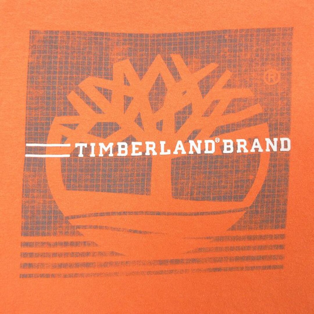 Timberland(ティンバーランド)のXL★古着 ティンバーランド 半袖 ビンテージ Tシャツ メンズ 90年代 90s ビッグロゴ コットン クルーネック USA製 オレンジ 23apr21 中古 メンズのトップス(Tシャツ/カットソー(半袖/袖なし))の商品写真