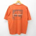 XL★古着 ティンバーランド 半袖 ビンテージ Tシャツ メンズ 90年代 90s ビッグロゴ コットン クルーネック USA製 オレンジ 23apr21 中古