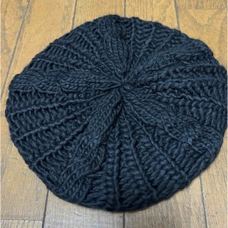黒ニット ベレー帽(ハンチング/ベレー帽)