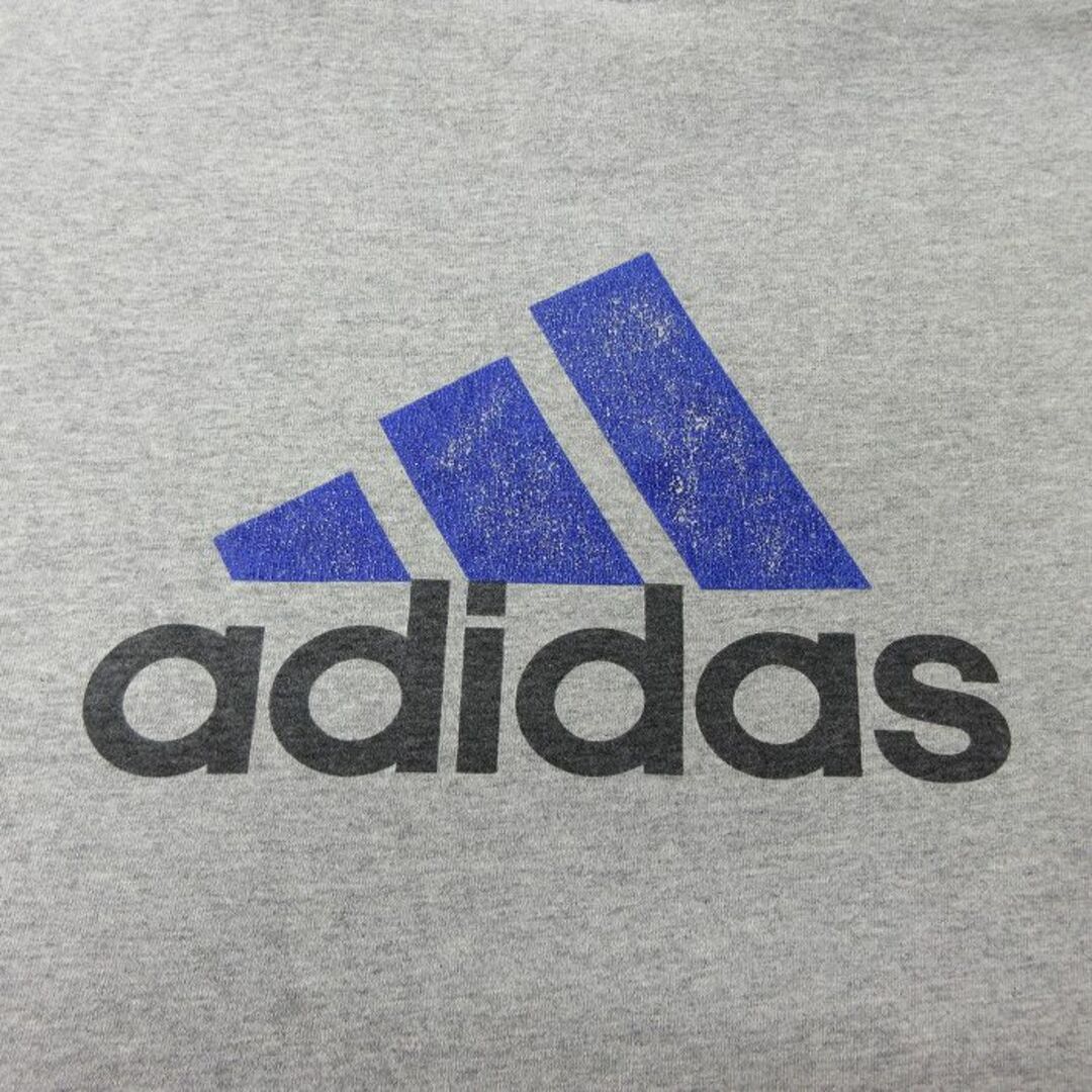 adidas(アディダス)のL★古着 アディダス adidas 半袖 ビンテージ Tシャツ メンズ 00年代 00s ビッグロゴ サッカー ボストンレイカーズ クルーネック グレー 霜降り 23apr24 中古 メンズのトップス(Tシャツ/カットソー(半袖/袖なし))の商品写真