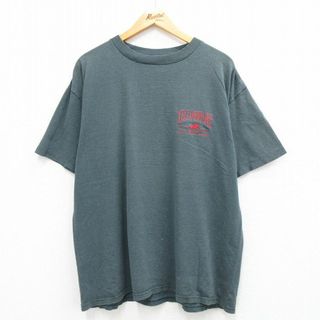 XL★古着 半袖 ビンテージ Tシャツ メンズ 90年代 90s イエローストーン 大きいサイズ クルーネック USA製 緑系他 グリーン 23apr27 中古(Tシャツ/カットソー(半袖/袖なし))