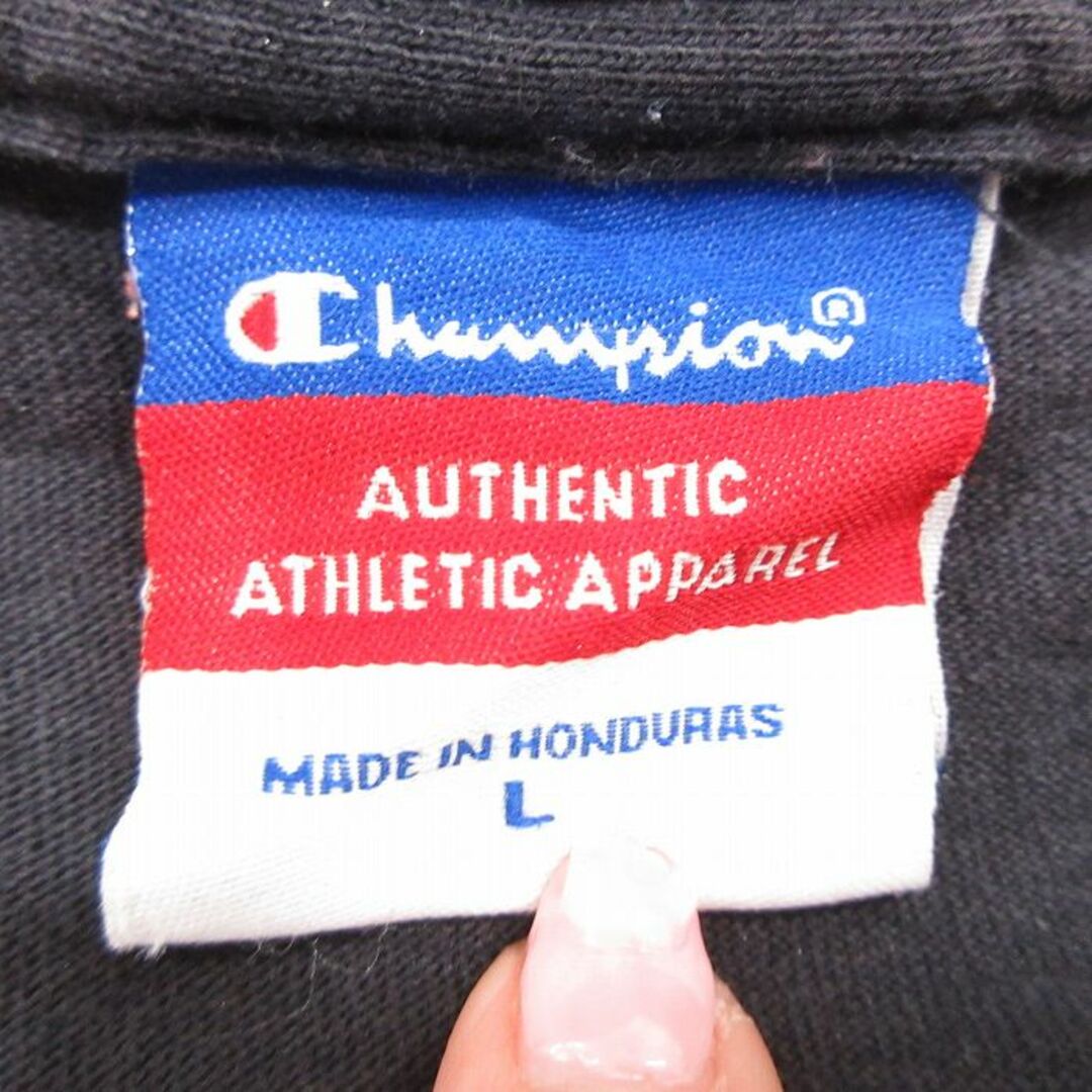 Champion(チャンピオン)のL★古着 チャンピオン champion 半袖 ビンテージ Tシャツ メンズ 00年代 00s コロンビア COLUMBIA コットン クルーネック 黒 ブラック 23apr28 中古 メンズのトップス(Tシャツ/カットソー(半袖/袖なし))の商品写真