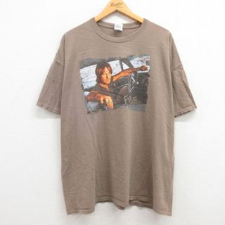 XL★古着 半袖 ビンテージ ロック バンド Tシャツ メンズ 00年代 00s キースアーバン 大きいサイズ コットン クルーネック 茶 ブラウン 23apr21 中古(Tシャツ/カットソー(半袖/袖なし))