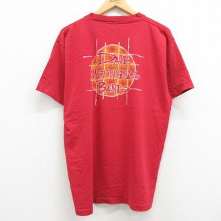 XL★古着 半袖 ビンテージ ロック バンド Tシャツ メンズ 90年代 90s ディヴマシューズバンド デイブマシューズバンド クルーネック 赤 レッド 23apr27 中古(Tシャツ/カットソー(半袖/袖なし))