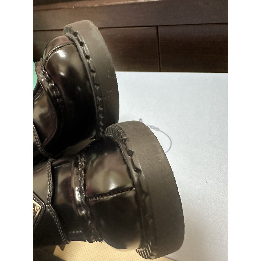 PRADA(プラダ)のPRADA プラダ チョコレート ブラッシュドレザー ハイヒールローファー レディースの靴/シューズ(ローファー/革靴)の商品写真