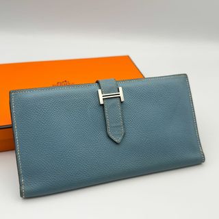 エルメス(Hermes)の【極美品】HERMES エルメス　べアンスフレ　□J ブルージーン(財布)