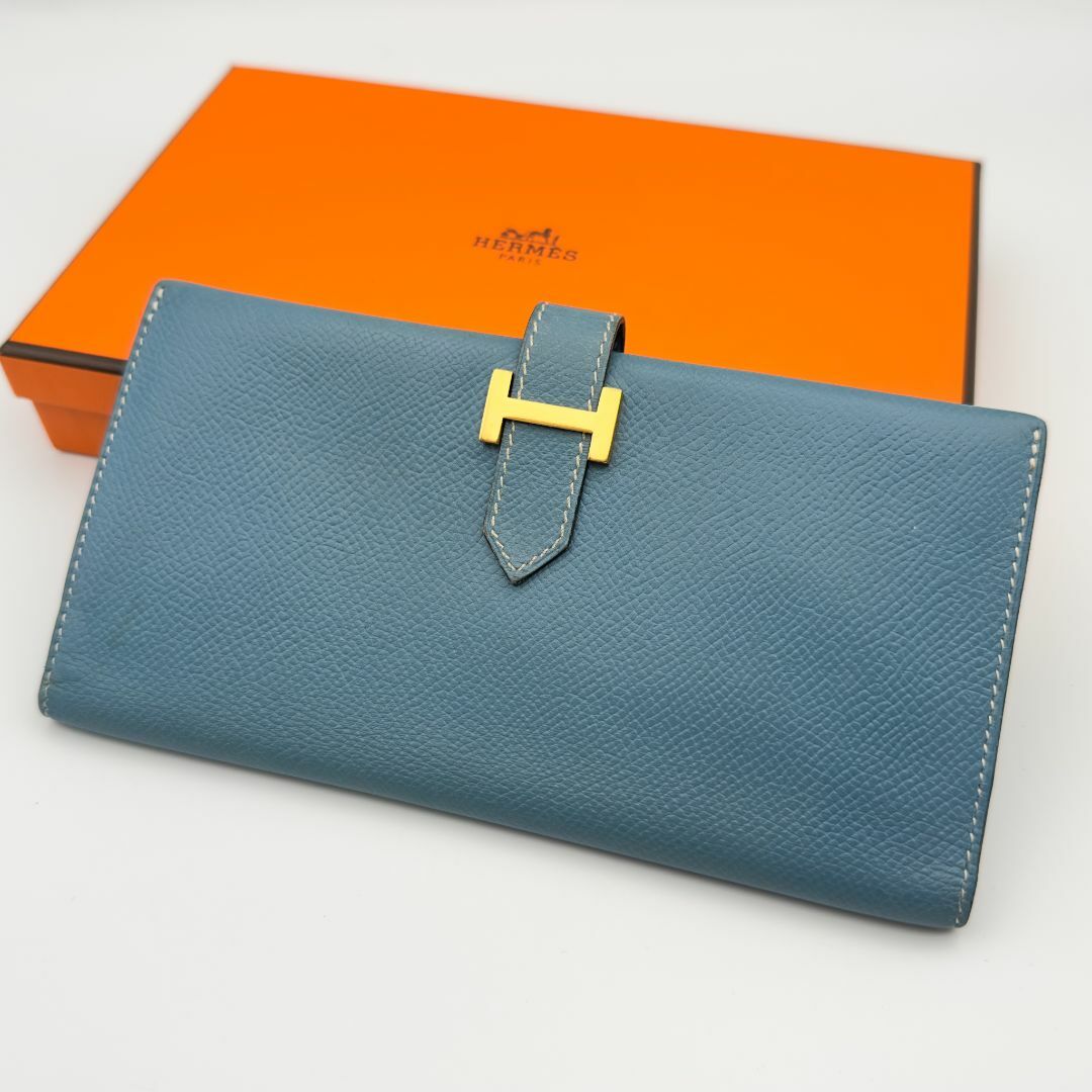 Hermes(エルメス)の【極美品】HERMES エルメス　べアンクラシック　ブルージーン □B刻印 レディースのファッション小物(財布)の商品写真