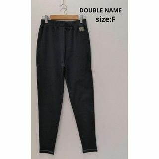 ダブルネーム(DOUBLE NAME)のDOUBLE NAME 異素材レギンス ワッフル×リブ レディース ブラック(その他)