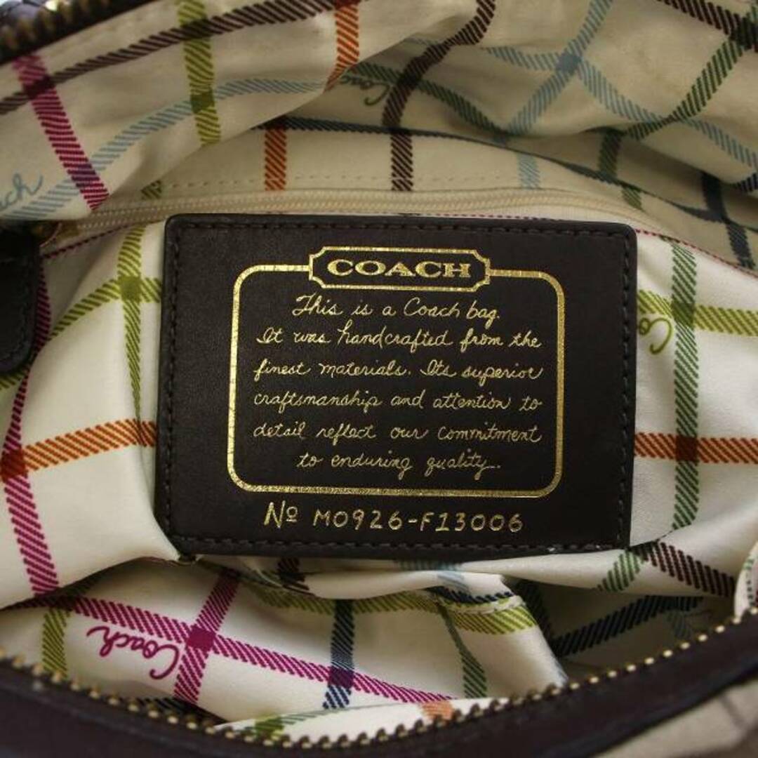 COACH - コーチ ハンドバッグ シグネチャー スカーフリボン 茶