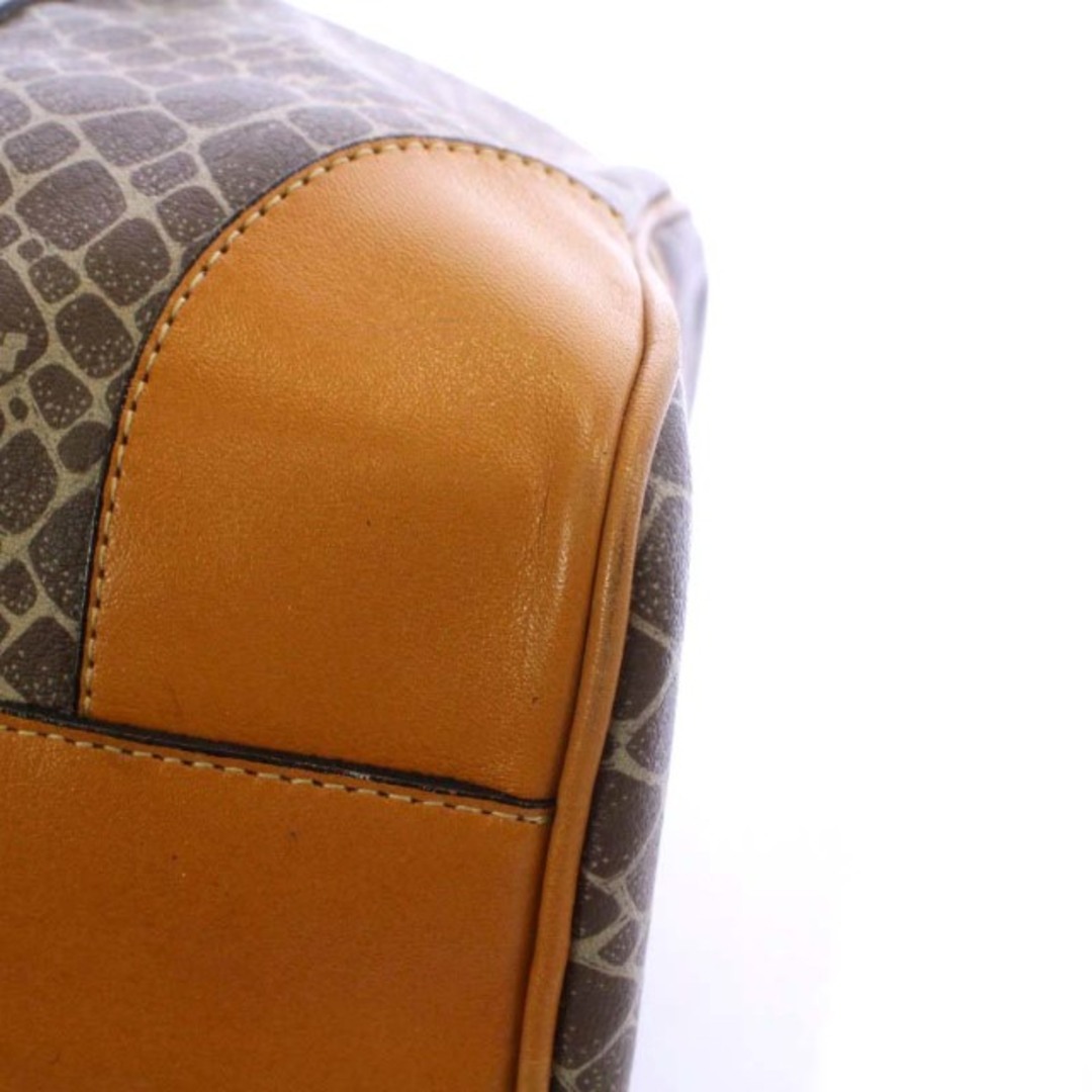 NINA RICCI(ニナリッチ)のニナリッチ ハンドバッグ ボストンバッグ ミニ PVC レザー ロゴ 総柄 茶色 レディースのバッグ(ボストンバッグ)の商品写真