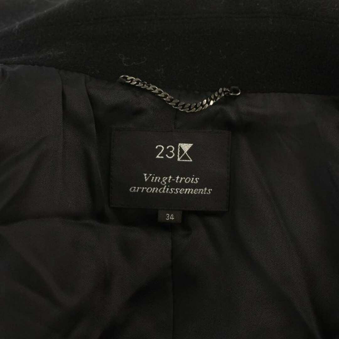 23区(ニジュウサンク)の23区 オンワード樫山 ステンカラーコート ショート ウール カシミヤ混 S 黒 レディースのジャケット/アウター(その他)の商品写真