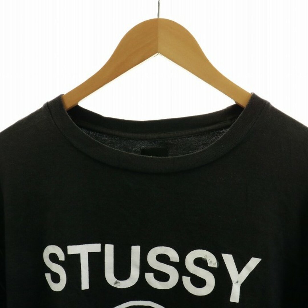STUSSY(ステューシー)のSTUSSY Tシャツ カットソー ロゴ プリント 長袖 ボーダー XL 黒 メンズのトップス(Tシャツ/カットソー(七分/長袖))の商品写真
