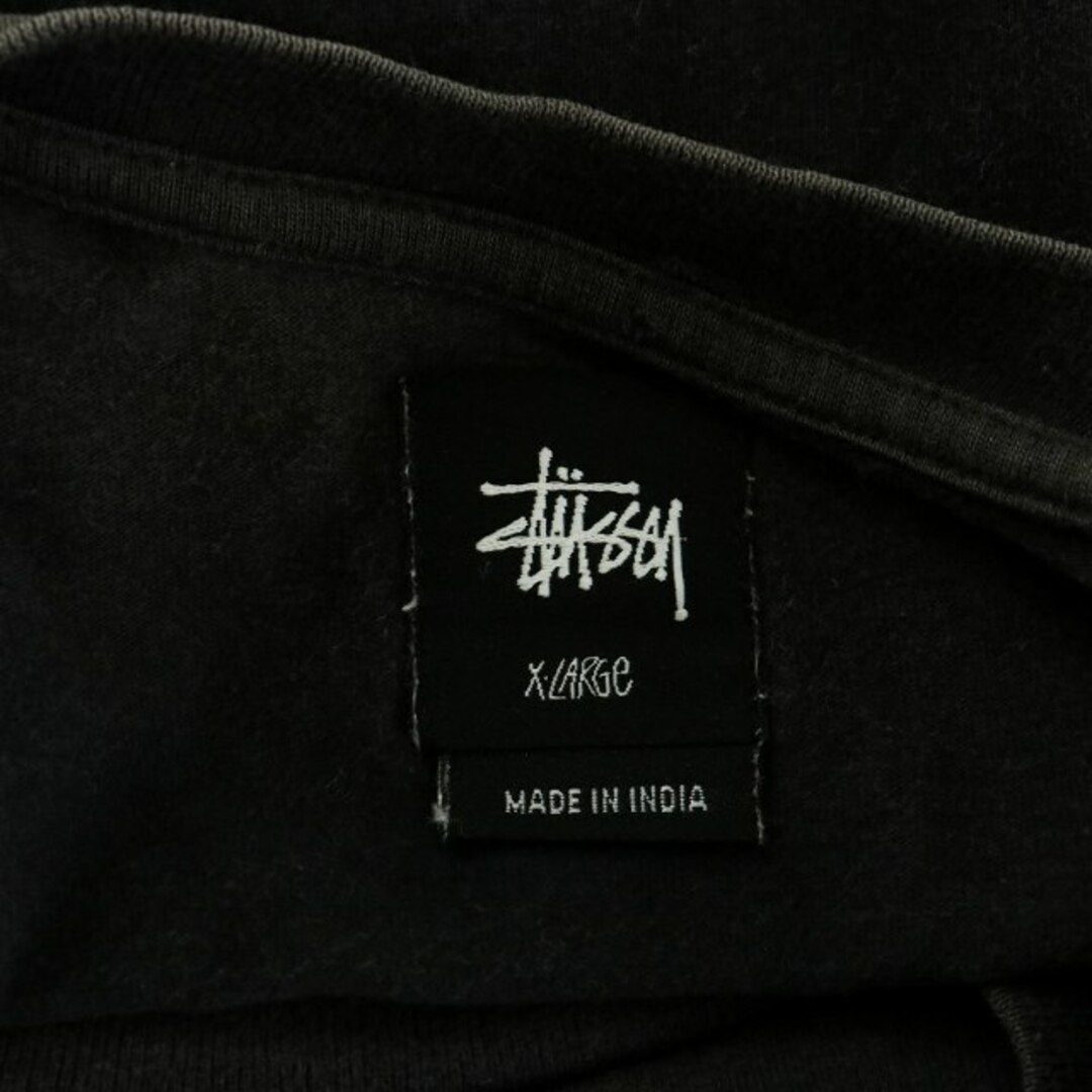 STUSSY(ステューシー)のSTUSSY Tシャツ カットソー ロゴ プリント 長袖 ボーダー XL 黒 メンズのトップス(Tシャツ/カットソー(七分/長袖))の商品写真