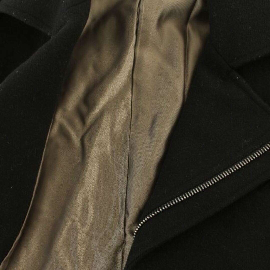 LOUNGE LIZARD(ラウンジリザード)のLOUNGE LIZARD ピーコート Pコート ダブル ウール 2 M 黒 メンズのジャケット/アウター(ピーコート)の商品写真