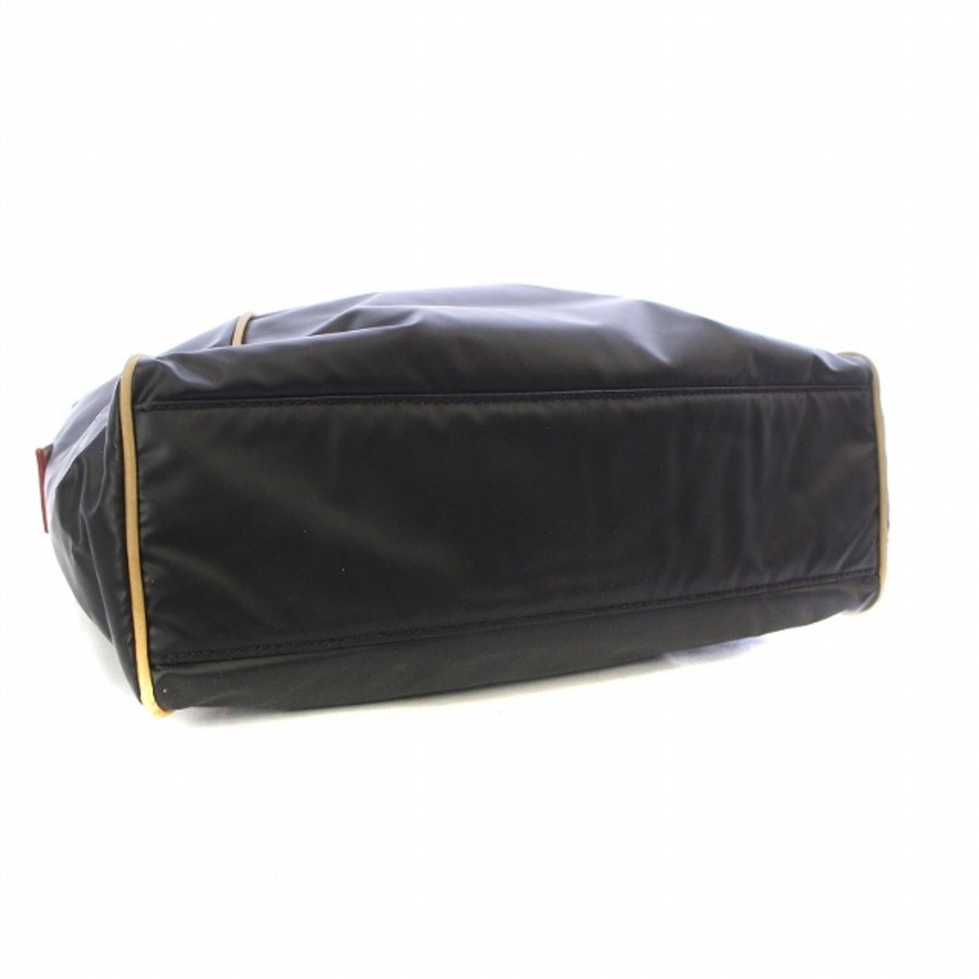 HUNTING WORLD(ハンティングワールド)のハンティングワールド ハンドバッグ ナイロン レザー バチュー 黒 ベージュ レディースのバッグ(ハンドバッグ)の商品写真