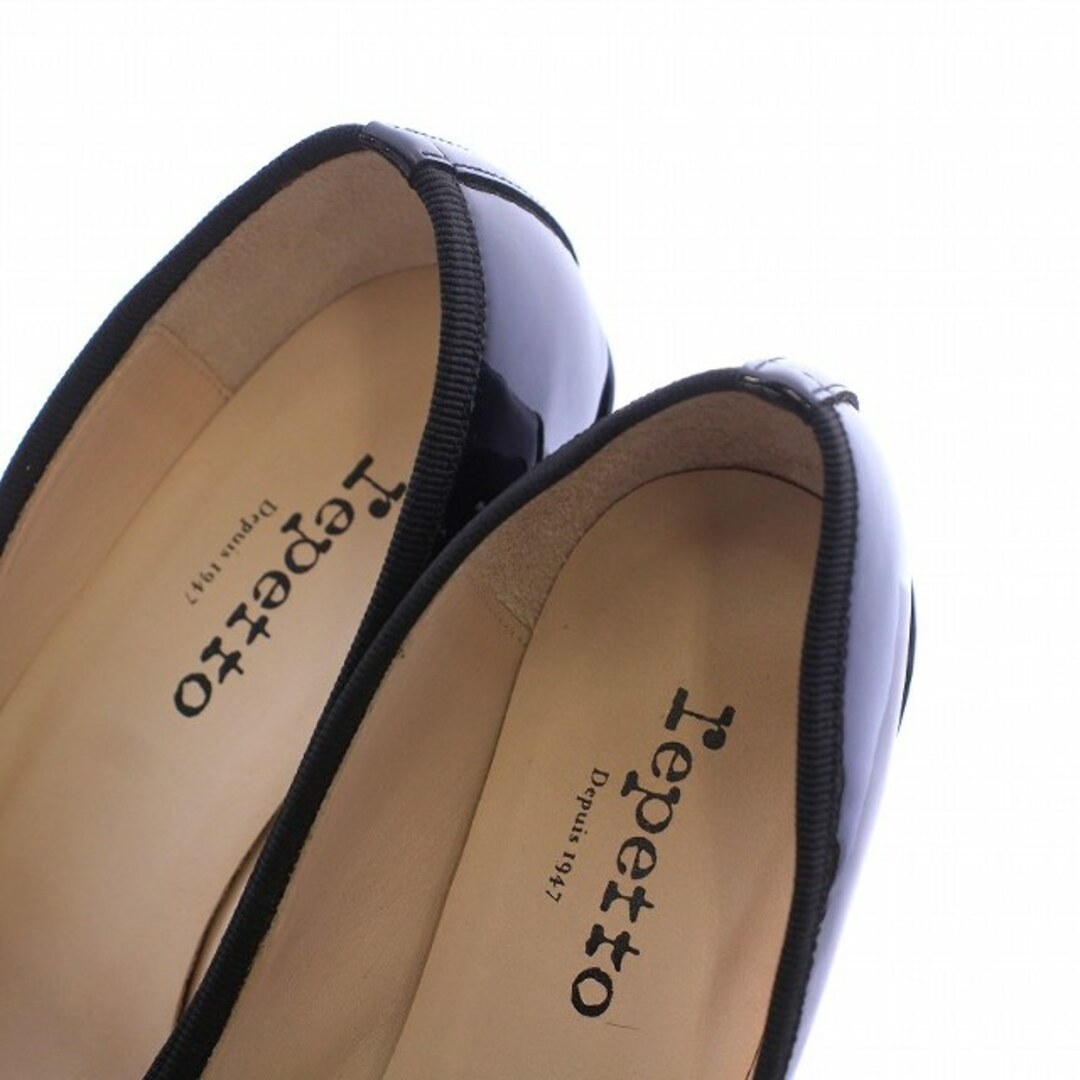 repetto(レペット)のレペット パンプス チャンキー ハイヒール エナメル 37 23.3cm 黒 レディースの靴/シューズ(ハイヒール/パンプス)の商品写真