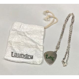 ランドリー(LAUNDRY)の◆新品　LAUNDRY ランドリー ネックレス ピック ロゴ シルバー グリーン(ネックレス)