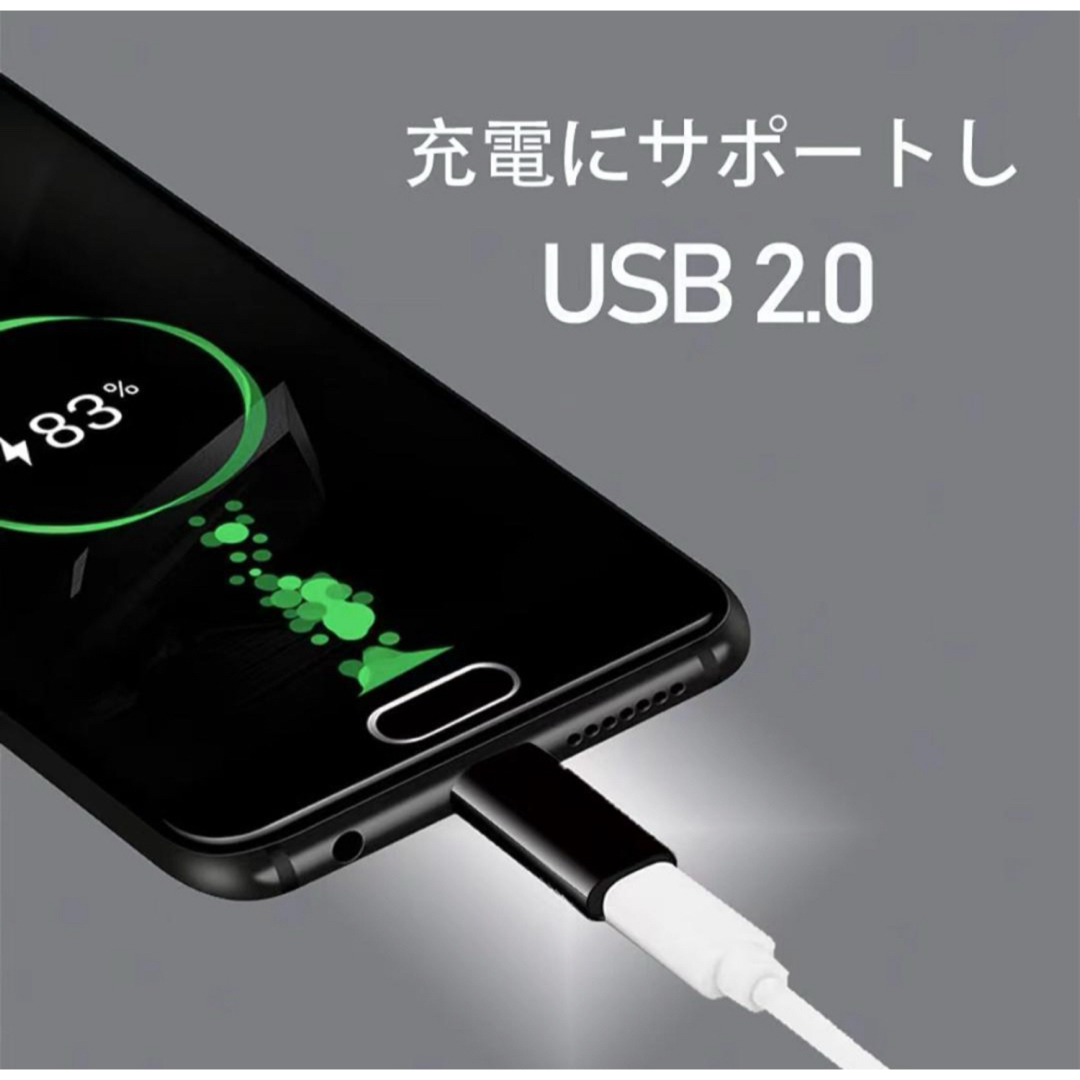 ライトニングからタイプC　変換コネクタ　変換アダプタ 　2個セット スマホ/家電/カメラのスマホアクセサリー(その他)の商品写真