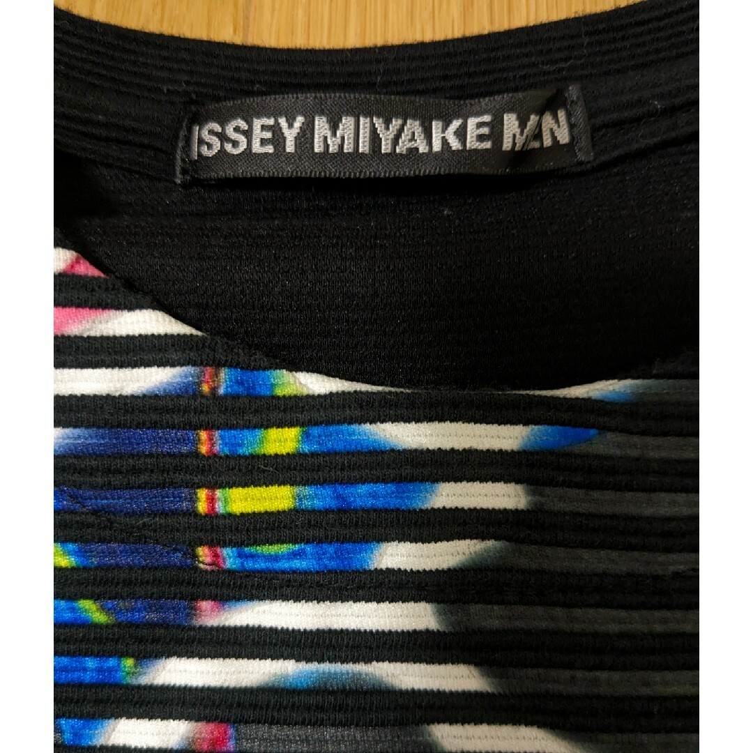 ISSEY MIYAKE(イッセイミヤケ)の極美品　イッセイミヤケ　Tシャツ　ボーダー　マルチパターン　サイズ2  M〜L メンズのトップス(Tシャツ/カットソー(半袖/袖なし))の商品写真