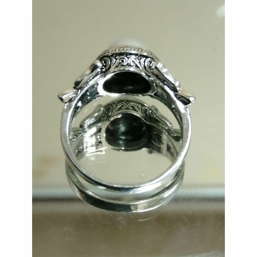 【R153】リング メンズ レディース シルバー ホワイト 指輪 20号 レディースのアクセサリー(リング(指輪))の商品写真