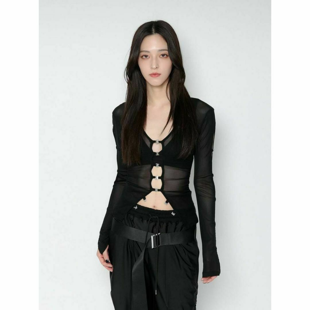 新品 MELT THE LADY sheer hook tops black レディースのトップス(カーディガン)の商品写真