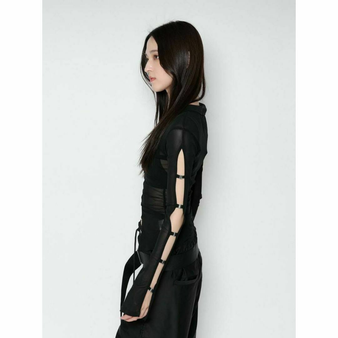 新品 MELT THE LADY sheer hook tops black レディースのトップス(カーディガン)の商品写真