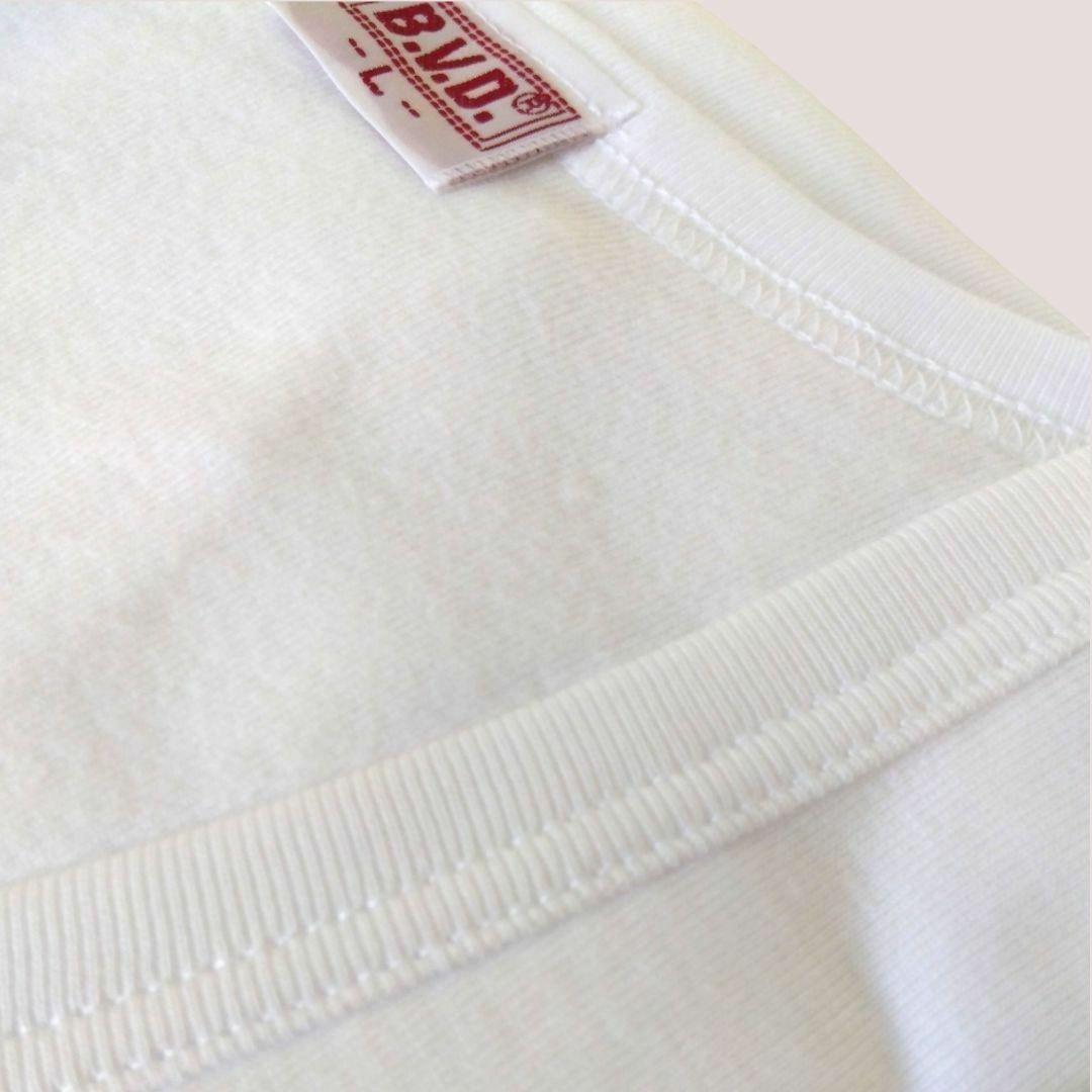 B.V.D(ビーブイディー)の新品/2枚 L BVD 半袖 メンズ シャツ インナー 下着  Tシャツ 白 メンズのアンダーウェア(その他)の商品写真