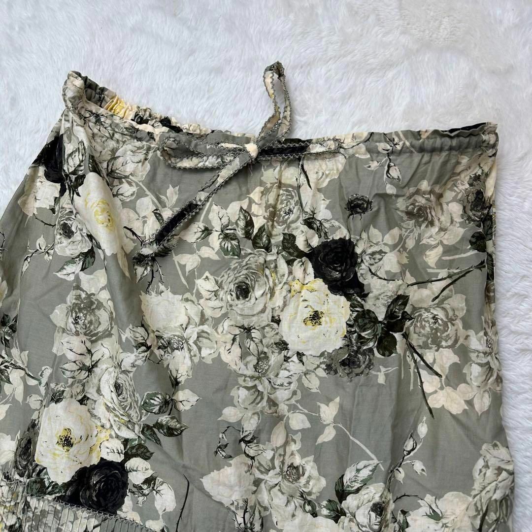 KANEKO ISAO(カネコイサオ)のカネコイサオ✨フラワープリントロングスカート ピコフリル FREE SIZE レディースのスカート(ロングスカート)の商品写真