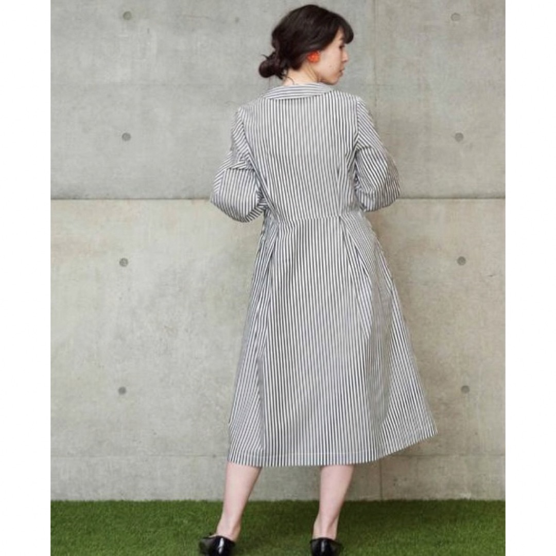 Dot&Stripes CHILDWOMAN(ドットアンドストライプスチャイルドウーマン)のDot&stripes CHILD WOMAN ストライプ変わり衿羽織ワンピース レディースのワンピース(ロングワンピース/マキシワンピース)の商品写真