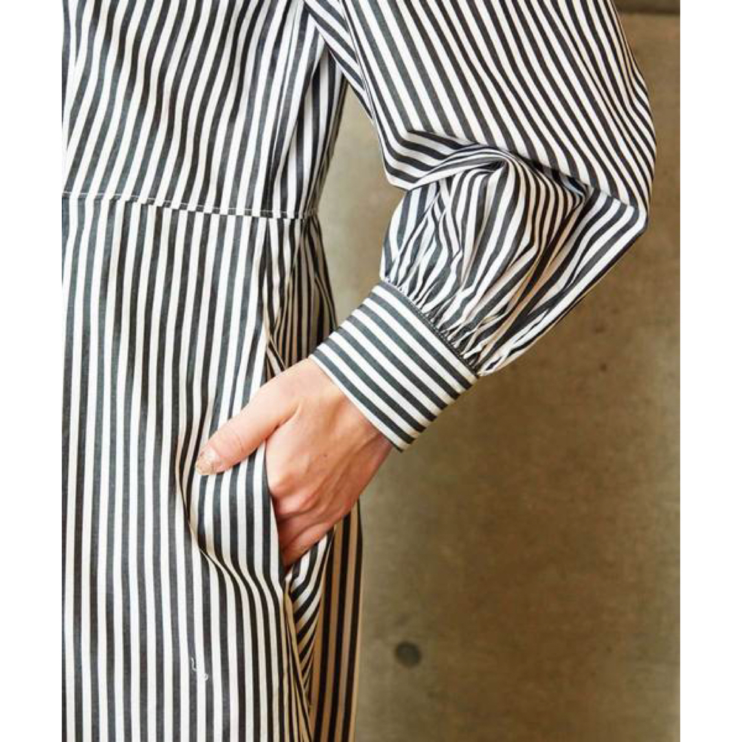 Dot&Stripes CHILDWOMAN(ドットアンドストライプスチャイルドウーマン)のDot&stripes CHILD WOMAN ストライプ変わり衿羽織ワンピース レディースのワンピース(ロングワンピース/マキシワンピース)の商品写真