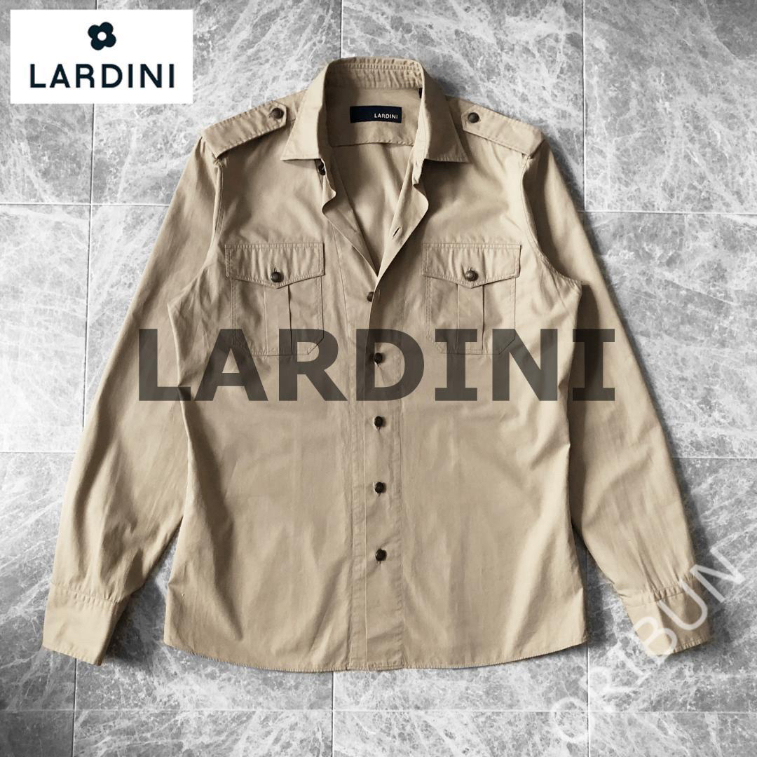 【新品同様】 LARDINI ミリタリー シャツ M ベージュ LEON掲載品 | フリマアプリ ラクマ