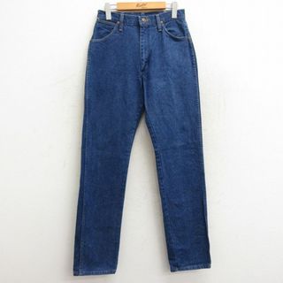 ラングラー(Wrangler)のW28★古着 ラングラー Wrangler ジーンズ メンズ 90年代 90s コットン USA製 紺 ネイビー デニム 23may06 中古 ボトムス ジーパン Gパン ロング パンツ(ワークパンツ/カーゴパンツ)