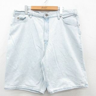 リーバイス(Levi's)のW39★古着 リーバイス Levis 550 ハーフ パンツ ショーツ メンズ 00年代 00s 大きいサイズ コットン 薄紺 ネイビー デニム 23may12 中古 ボトムス 短パン ショーパン ショート(ワークパンツ/カーゴパンツ)