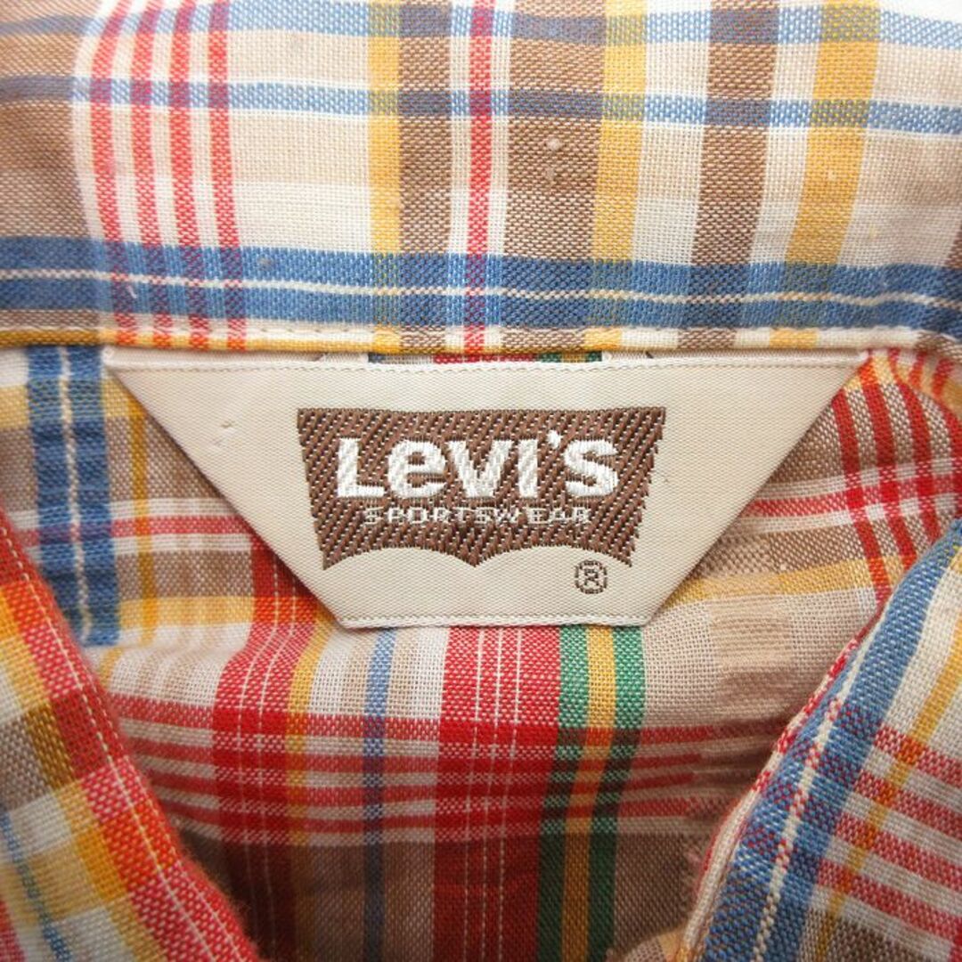 Levi's(リーバイス)のS★古着 リーバイス Levis 長袖 ブランド シャツ メンズ 80年代 80s 赤他 レッド チェック 23may08 中古 トップス メンズのトップス(シャツ)の商品写真