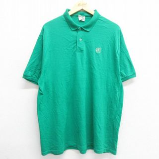 ヘインズ(Hanes)のXL★古着 ヘインズ Hanes 半袖 ポロ シャツ メンズ 00年代 00s WMT 緑 グリーン 23may11 中古 トップス(ポロシャツ)