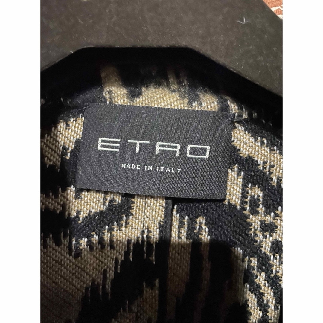 ETRO(エトロ)の(なご様専用)イタリア製エトロ総柄ウールジャガードツイード 総柄チェスターコート レディースのジャケット/アウター(チェスターコート)の商品写真