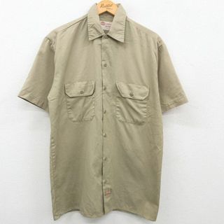 ディッキーズ(Dickies)のXL★古着 ディッキーズ Dickies 半袖 ワーク シャツ メンズ ベージュ カーキ 23may11 中古 トップス(シャツ)