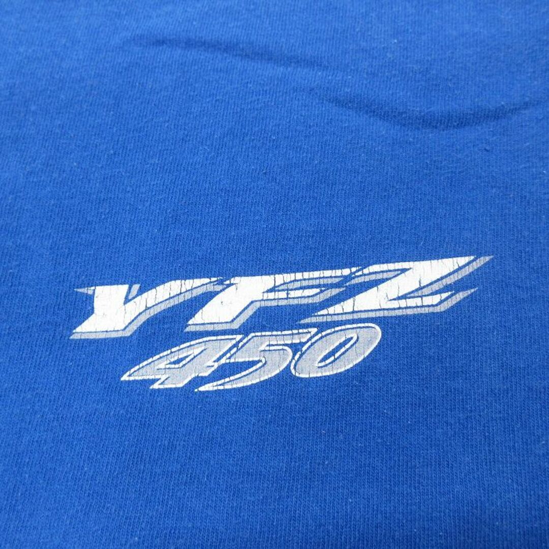 XL★古着 半袖 ビンテージ Tシャツ メンズ 00年代 00s YAMAHA YFZ450 バイク 大きいサイズ コットン クルーネック 青 ブルー 23may15 中古 メンズのトップス(Tシャツ/カットソー(半袖/袖なし))の商品写真