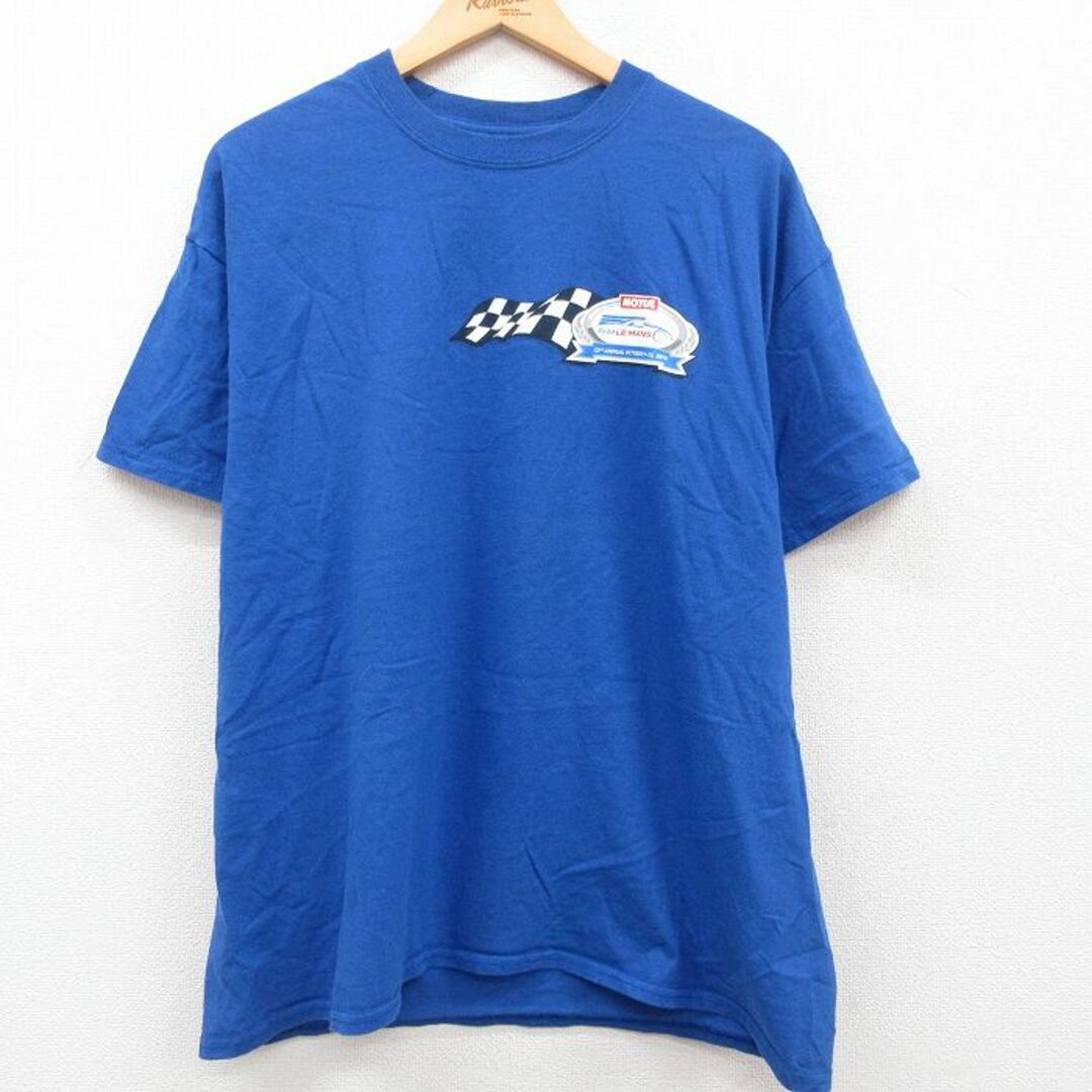 XL★古着 半袖 Tシャツ メンズ レーシングカー MOTUL コットン クルーネック 青 ブルー 23may15 中古 メンズのトップス(Tシャツ/カットソー(半袖/袖なし))の商品写真