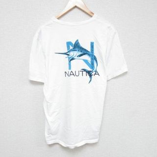 ノーティカ(NAUTICA)のXL★古着 ノーティカ NAUTICA 半袖 ブランド Tシャツ メンズ カジキ 大きいサイズ コットン Vネック 白 ホワイト 23may02 中古(Tシャツ/カットソー(半袖/袖なし))