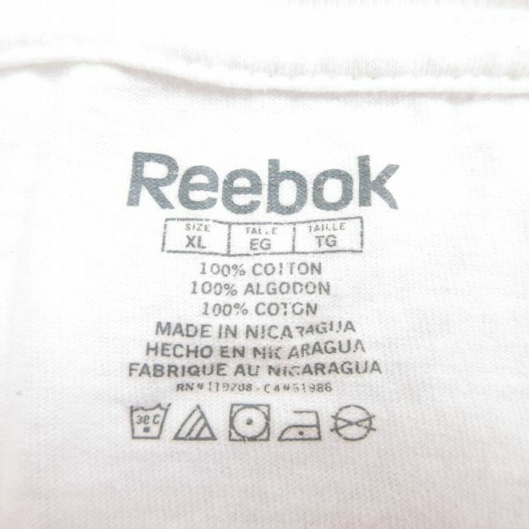 Reebok(リーボック)のXL★古着 リーボック REEBOK 半袖 ブランド Tシャツ メンズ NHL ボストンブルーインズ スタンレーカップ コットン クルーネック 白 ホワイト アイスホッケー 23may15 中古 メンズのトップス(Tシャツ/カットソー(半袖/袖なし))の商品写真