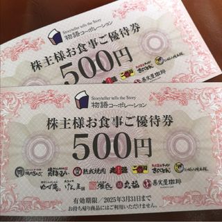 シュウエイシャ(集英社)の物語コーポレーション株主優待1000円分 + ヤンジャン特別付録ステッカー1枚(女性タレント)