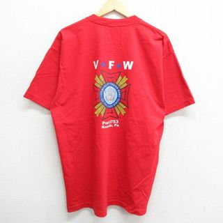 XL★古着 半袖 ビンテージ Tシャツ メンズ 00年代 00s VFW ノックスビル コットン クルーネック USA製 赤 レッド 23may01 中古(Tシャツ/カットソー(半袖/袖なし))