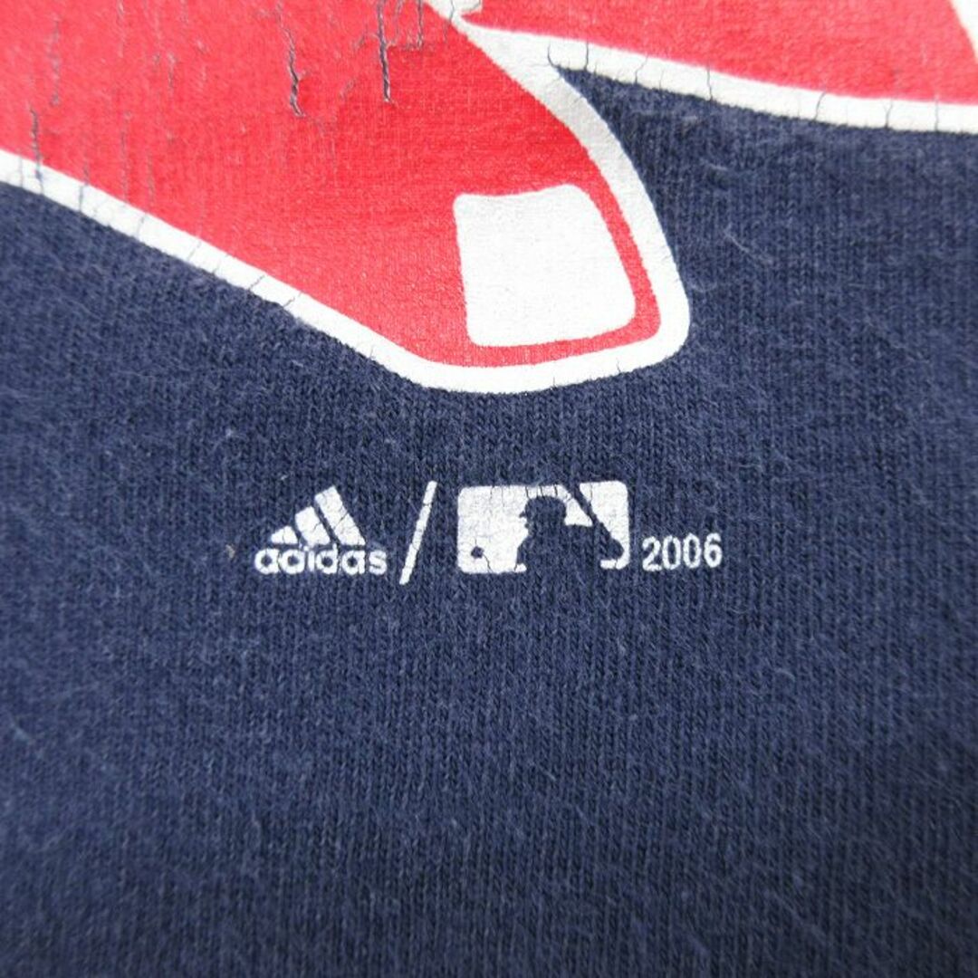 adidas(アディダス)のM★古着 アディダス adidas 半袖 ビンテージ Tシャツ メンズ 00年代 00s MLB ボストンレッドソックス コットン クルーネック 紺 ネイビー メジャーリーグ ベースボール 野球 23may09 中古 メンズのトップス(Tシャツ/カットソー(半袖/袖なし))の商品写真