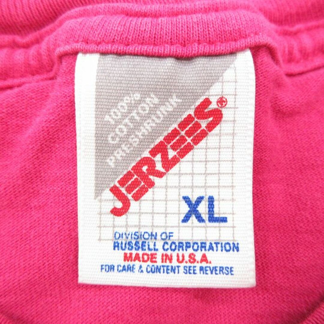 XL★古着 半袖 ビンテージ Tシャツ メンズ 90年代 90s オハイオ SUMMER GAMES 大きいサイズ　コットン クルーネック USA製 濃ピンク 23may10 中古 メンズのトップス(Tシャツ/カットソー(半袖/袖なし))の商品写真