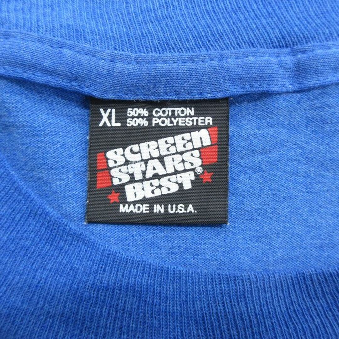 XL★古着 半袖 ビンテージ Tシャツ メンズ 90年代 90s 魚 釣り 大きいサイズ クルーネック USA製 青 ブルー 霜降り 23may12 中古 メンズのトップス(Tシャツ/カットソー(半袖/袖なし))の商品写真