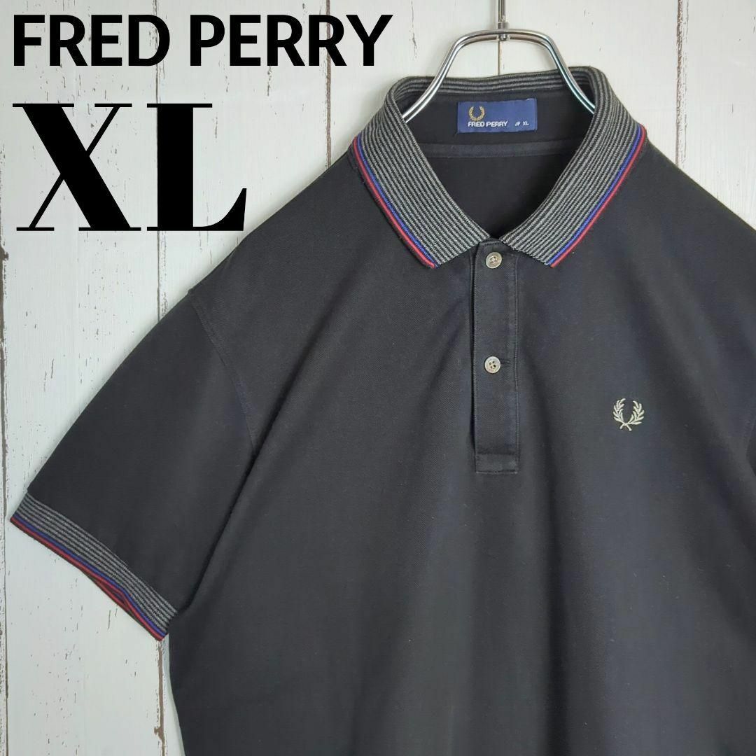 FRED PERRY(フレッドペリー)の☆美品☆ FRED PERRY フレッドペリー 刺繍ロゴ ポロシャツ XL メンズのトップス(ポロシャツ)の商品写真