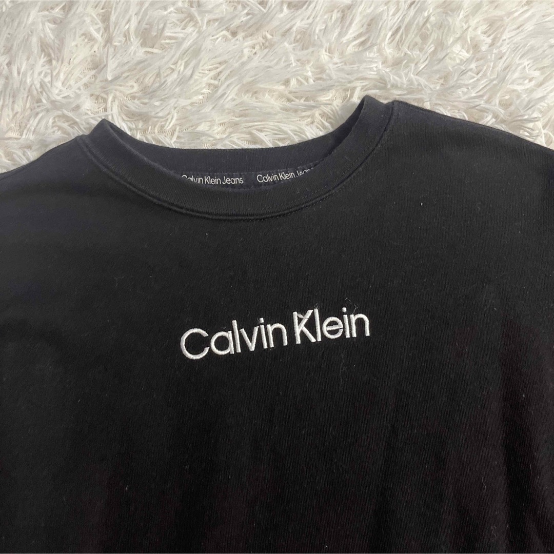 Calvin Klein(カルバンクライン)のカルバンクライン ジーンズ　トレーナー ブラック サイズS  ロゴ入り レディースのトップス(トレーナー/スウェット)の商品写真